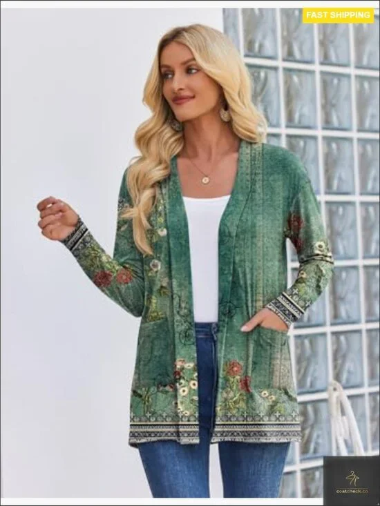 Lightweight Open Front Cardigan with Pockets Loose Fit Kimono Style Summer - Picture 3 of 7